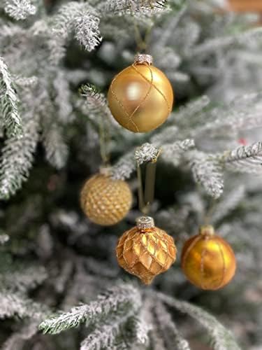MC-Trend 12er Set edle Luxus Glas Weihnachtskugeln Ø 6cm Weihnachtsbaum Kugeln Christbaumkugeln Weih