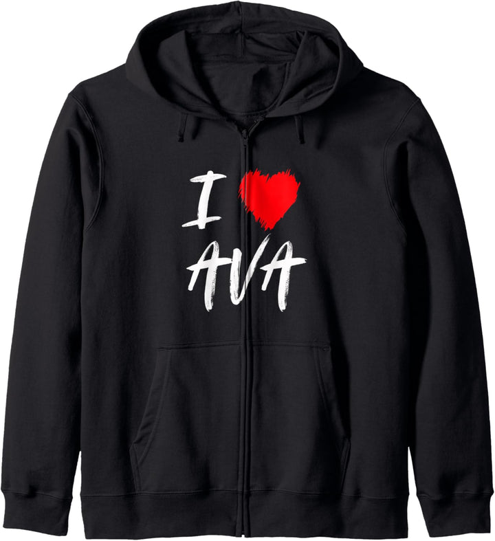 Ich liebe Ava Tochter Frau Mama Enkelin Freundin Kapuzenjacke