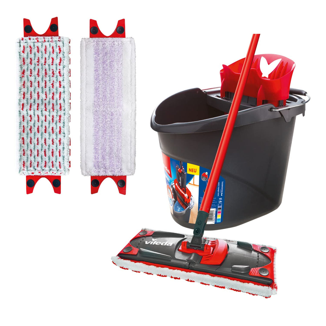 Vileda ULTRAMAX 2in1 Bodenwischer Komplett Set mit extra Sensitive Bezug für sensible Böden, Wischmo