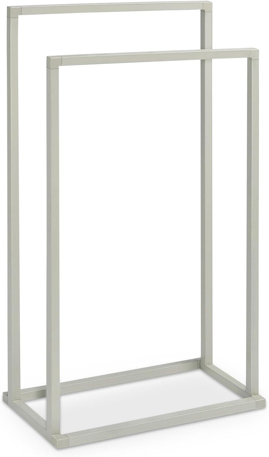 Handtuchhalter MAILO mit 2 Stangen, Beige - Handtuchständer aus Metall, Badetuchhalter freistehend u