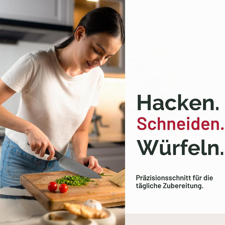 Zyliss Kochmesser, 15 cm, scharfe Edelstahlklinge mit nachhaltigem, rutschfestem Griff aus Weizenstr