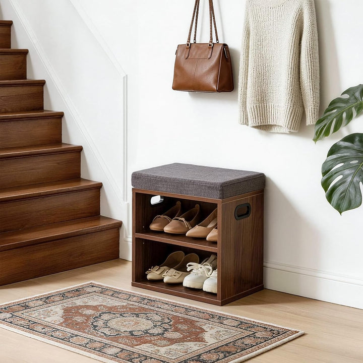 YMYNY Schuhbank mit Sitzfläche, Schuhschrank mit sitzbank, Schuhregal Klein mit Sitzbank, Sitzbank m