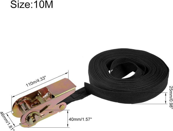 sourcing map Spanngurte Ratschen Zurrgurt mit Ratsche 250Kg Schwarz