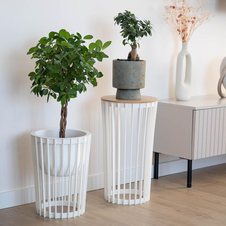 KADAX Blumentopfständer Aytre, Blumenständer aus Kunststoff, Pflanzenständer, Pflanzentisch, Blument