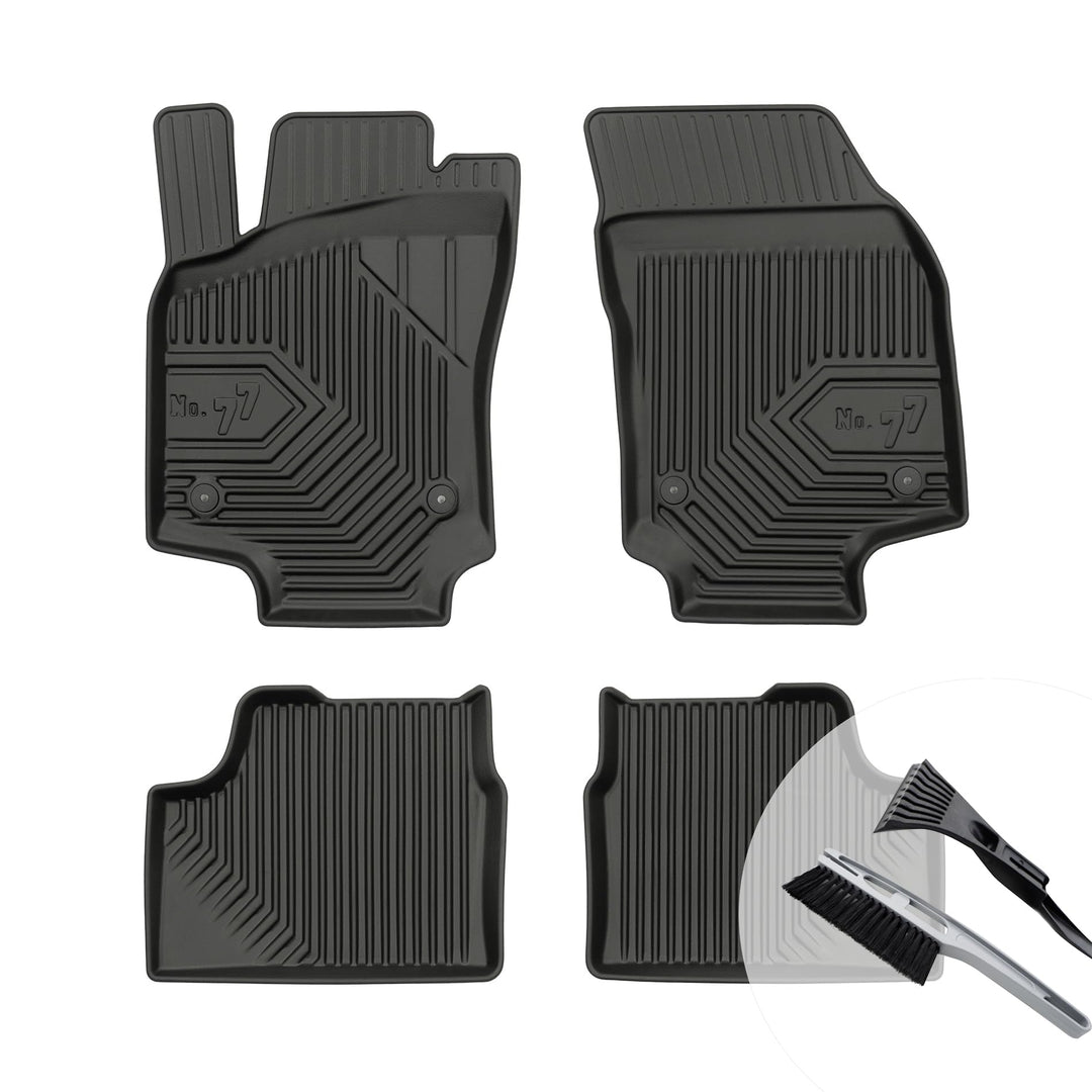 Gummimatten Auto Fussmatten mit Rand Gummi Automatten 4-teilig Set - passend für Opel Astra H 2004-2
