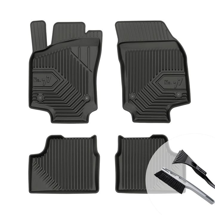 Gummimatten Auto Fussmatten mit Rand Gummi Automatten 4-teilig Set - passend für Opel Astra H 2004-2