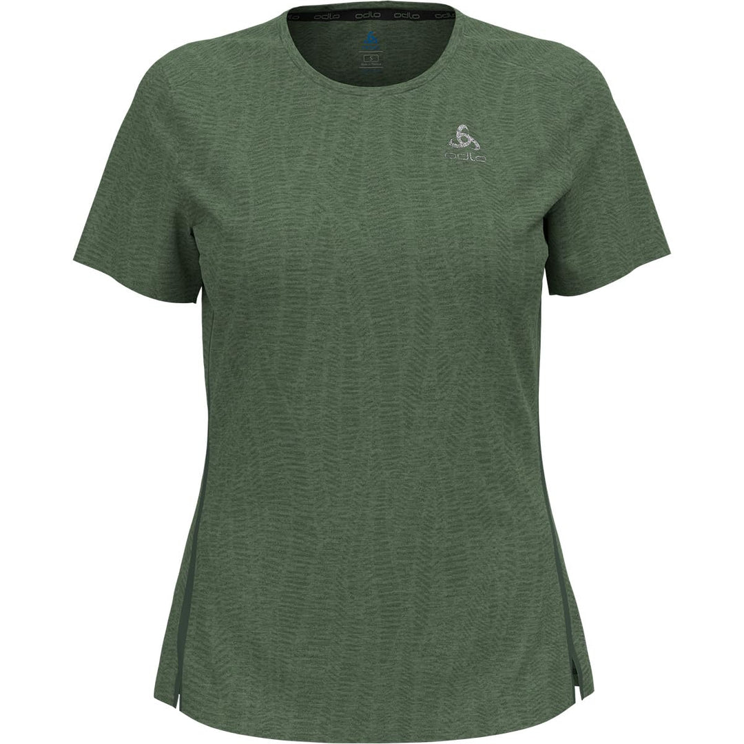 Odlo Damen Zeroweight Engineered Chill-tec_313731 Kurzarm Laufshirt, M Loden Frost Melange