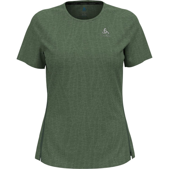 Odlo Damen Zeroweight Engineered Chill-tec_313731 Kurzarm Laufshirt, M Loden Frost Melange