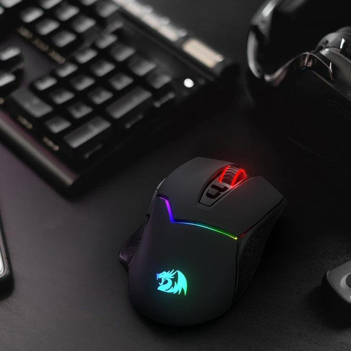 Redragon M690 PRO Kabellose Gaming-Maus, 8000 DPI kabelgebundene/kabellose Gaming-Maus mit Schnellfe