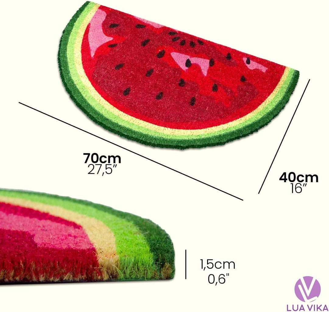 Fussmatte Kokos halbrund - Wassermelone - 40x70 cm - Fussmatte Aussen und Innen - Fussmatten Haustür