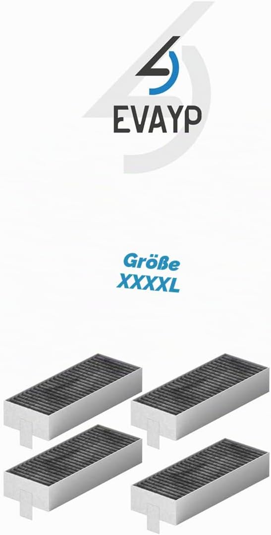 EVAYP / 4x Aktivkohlefilter / 17004796 HEZ9VRUD0 HZ9VRCR0 17004806 Z821VR0 CA282111 17004811 / Passe