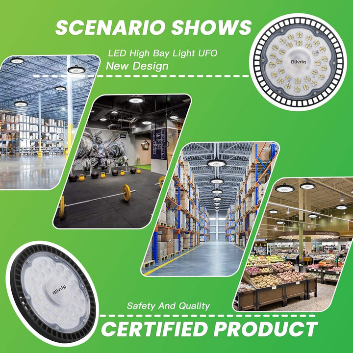 Jefedana 200W LED Strahler Industrielampe, UFO LED Werkstattlampe IP65 LED High Bay Licht, UFO LED W