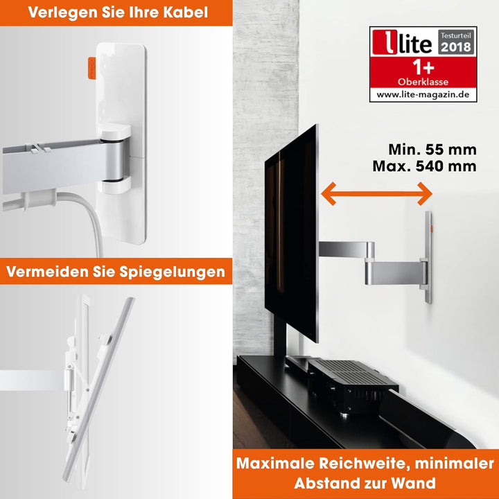 Vogel's WALL 3345 schwenkbare TV Wandhalterung für 40-65 Zoll Fernseher, max. 30 kg, schwenkbar bis