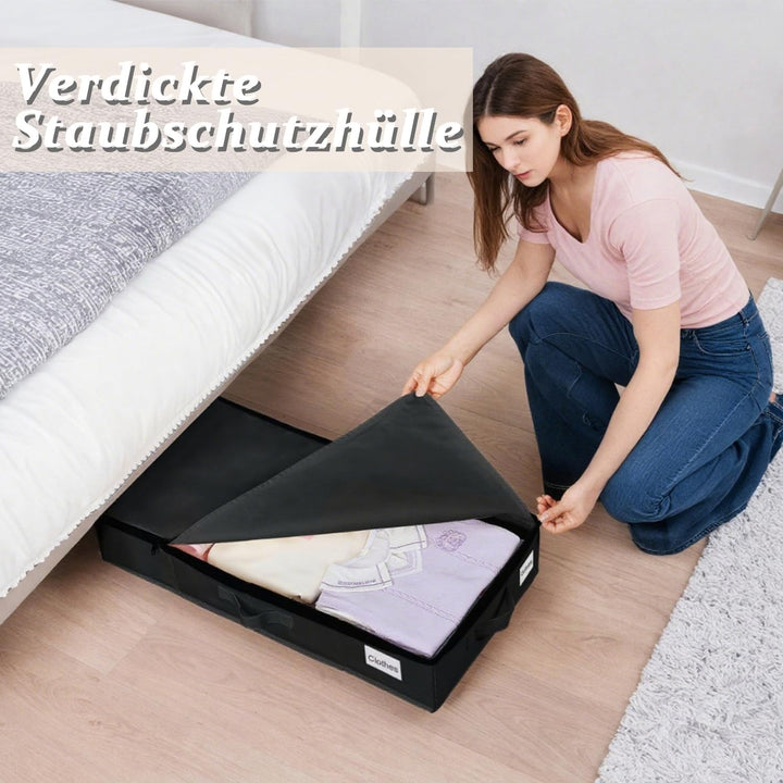 2 Stück Unterbett Aufbewahrungsbox, 50L Faltbare Unterbett Aufbewahrung mit Deckel, Unterbettkommode
