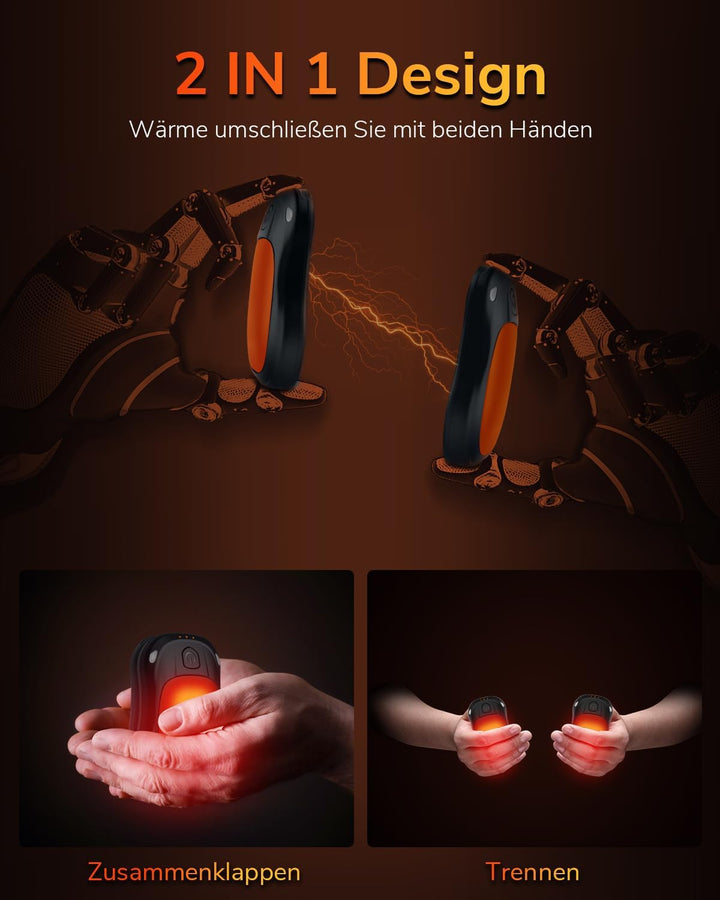 Handwärmer Taschenwärmer, Wiederaufladbar Elektrischer Handwärmer mit 20 Stunden Langanhaltender Wär
