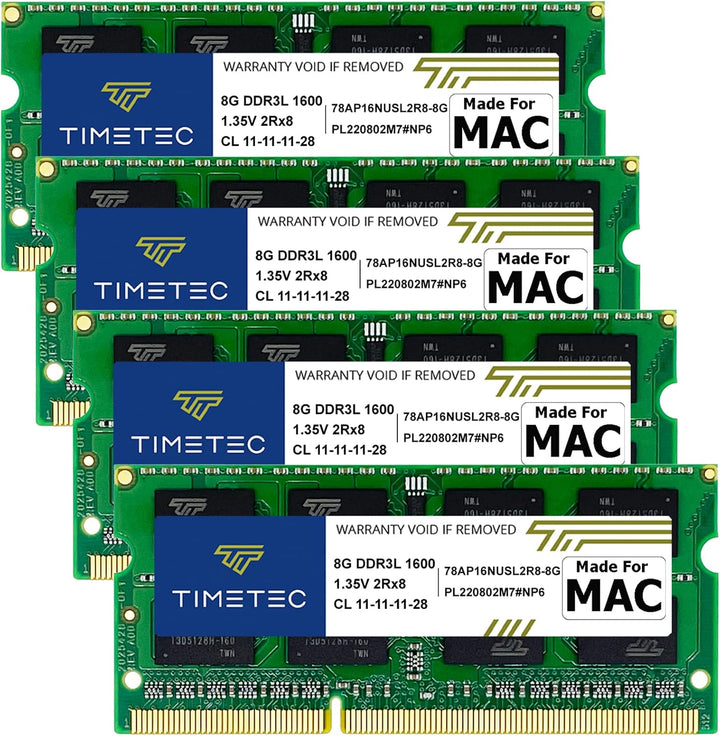 Timetec 32GB KIT (4x8GB) kompatibel für Apple DDR3L 1600MHz PC3L-12800 CL11 für iMac (Mitte 2011, En