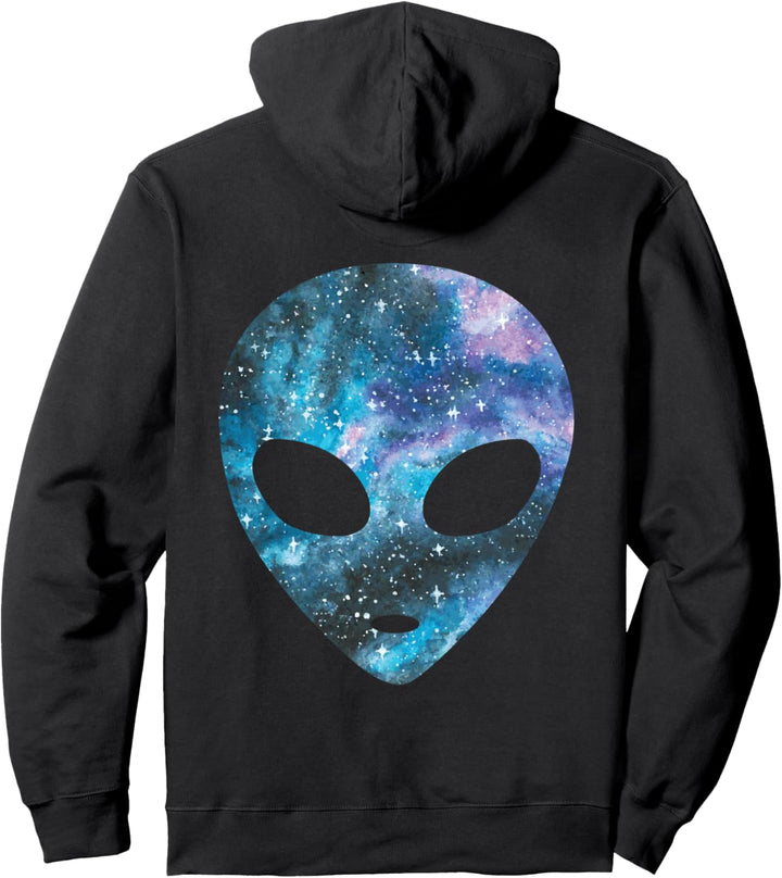 Psychedelischer Alien Kopf Kosmische Galaxie Trippy Weltraum Pullover Hoodie