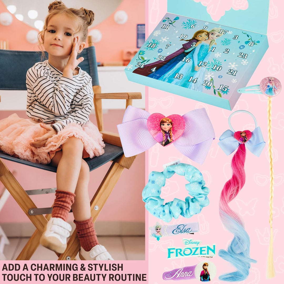 Get Trend Disney Frozen Adventskalender 2025 Mädchen, mit Haarschmuck & Schmuck, Weihnachts Countdow