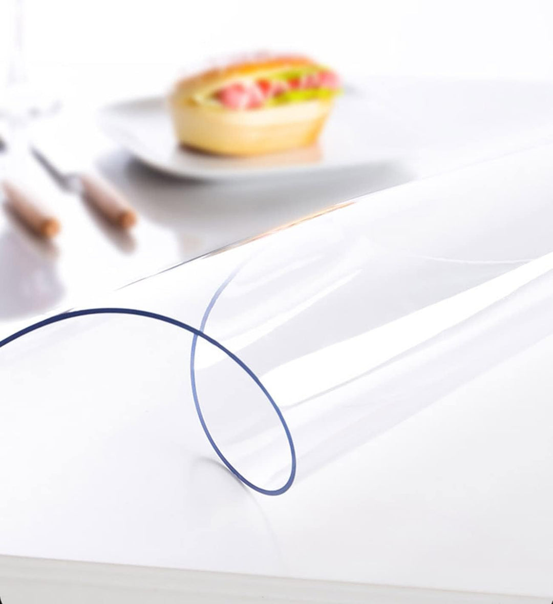 Haushalt PVC Transparent Tischdecke Tischmatte Schreibtisch Tischfolie Schutzfolie Quadrat Dicke 2MM
