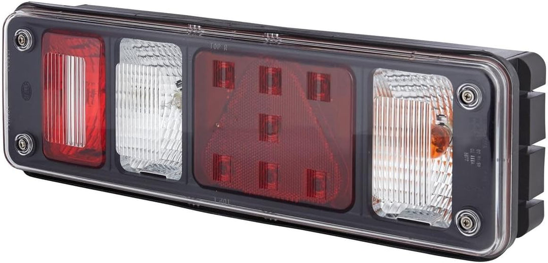 HELLA - Heckleuchte - Hybrid - 24V - Anbau/geschraubt - Lichtscheibenfarbe: glasklar - Stecker: Easy