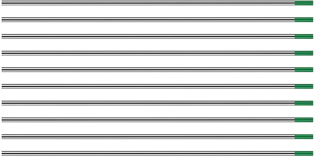 TEN-HIGH Schweisselektroden aus reinem Wolfram, WP, 2,0 x 175 mm, 10 Stück pro Packung Diam 2.0mm×L