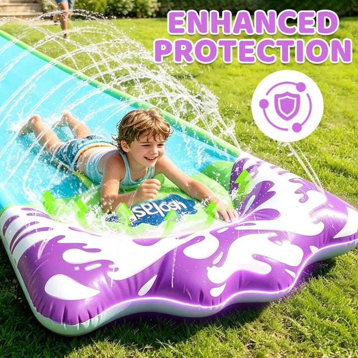 Wasserrutsche, Wasserrutschbahn mit Sprinkler, 480 x 70CM/188.98 x 27.56in Wassermatte mit 2 Bodyboa