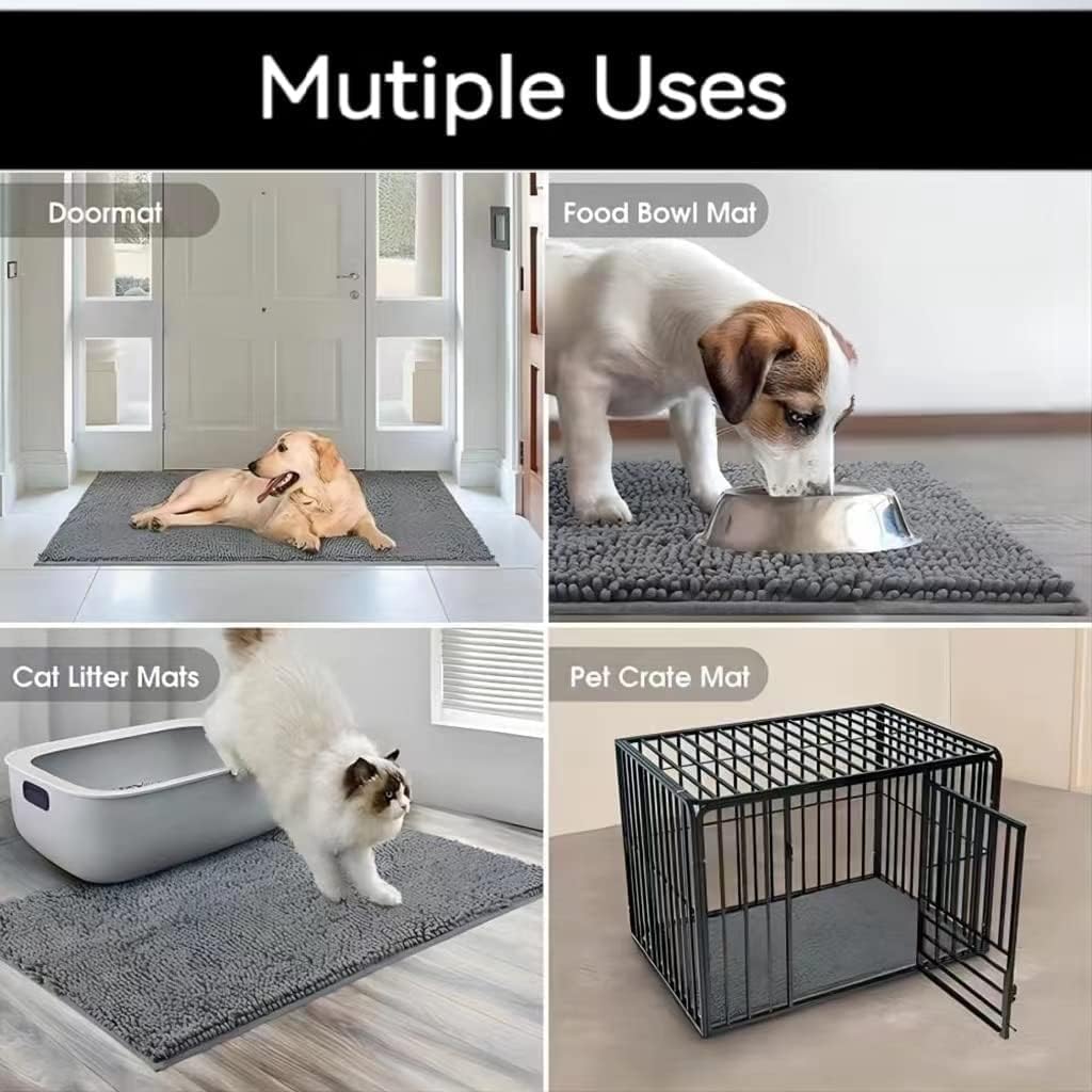 Saugfähige Chenille Fussmatte für den, rutschfeste Badematte, schlammiger Hund, waschbare Matte, sch