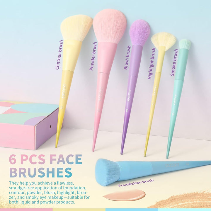 Pinselset Makeup Docolor 17 Stück Make up Pinsel Set Rosa Schminkpinsel Set Enthält Lidschattenpinse