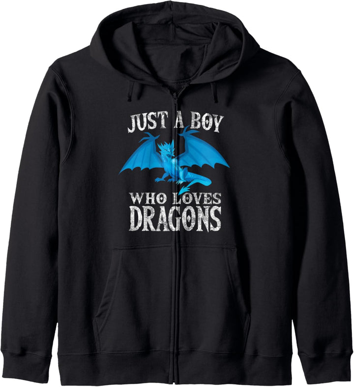 Just a Boy Who Loves Dragons Lustiges Drachen Kostüm Kapuzenjacke