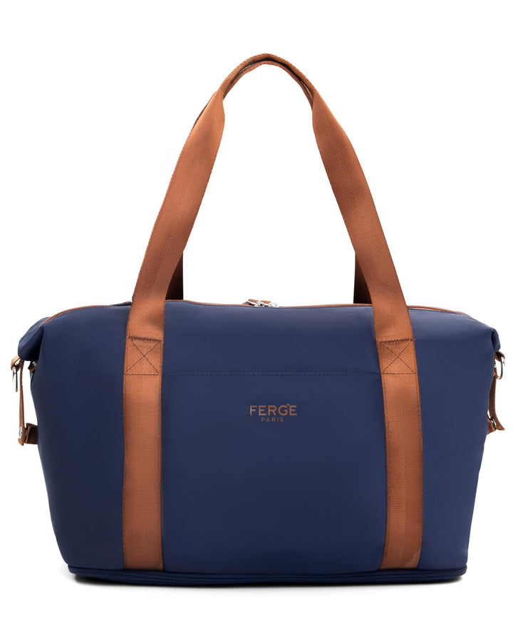 FERGÉ Reisetasche erweiterbar Milano Weekender Kabinengrösse Sporttasche Nano-Mesh blau Blau-braun 1