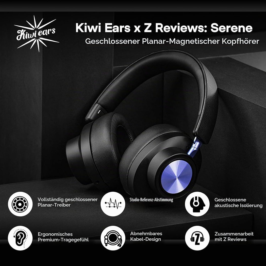 LINSOUL Kiwi Ears x Z Reviews: Serene Planar-Magnet-Treiber Over-Ear-Gaming-Kopfhörer, vollständig g