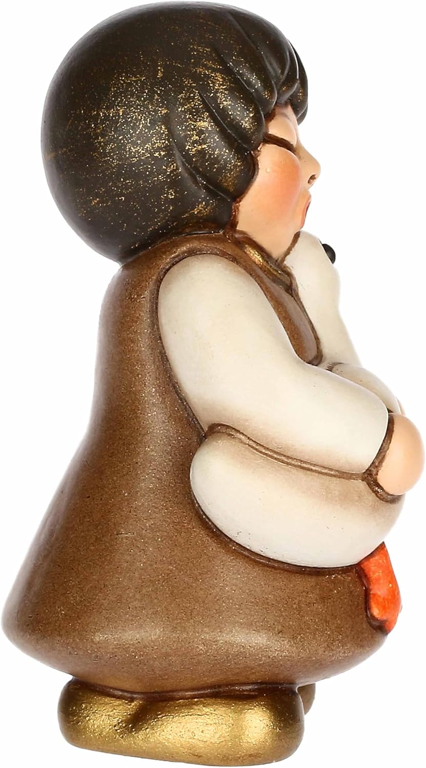 THUN, Mädchen mit Gans aus hochwertiger Keramik, Kollektion Klassische Krippe, Weihnachtskrippenfigu