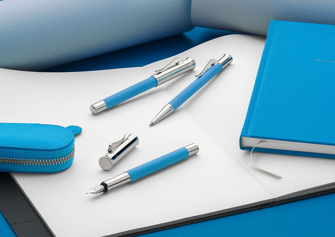 Graf von Faber-Castell 145265 Drehkugelschreiber Guilloche Gulf Blau, Gulf Blau
