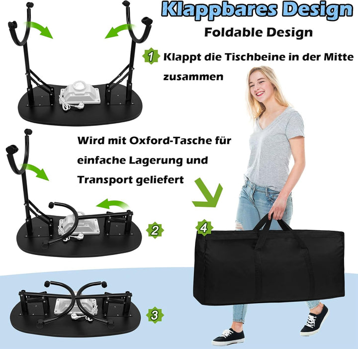 LZQ Nageltisch mit Absaugung Maniküretisch Faltbare mit Nagelstaubsauger Mobilesmanikürtisch für Sta