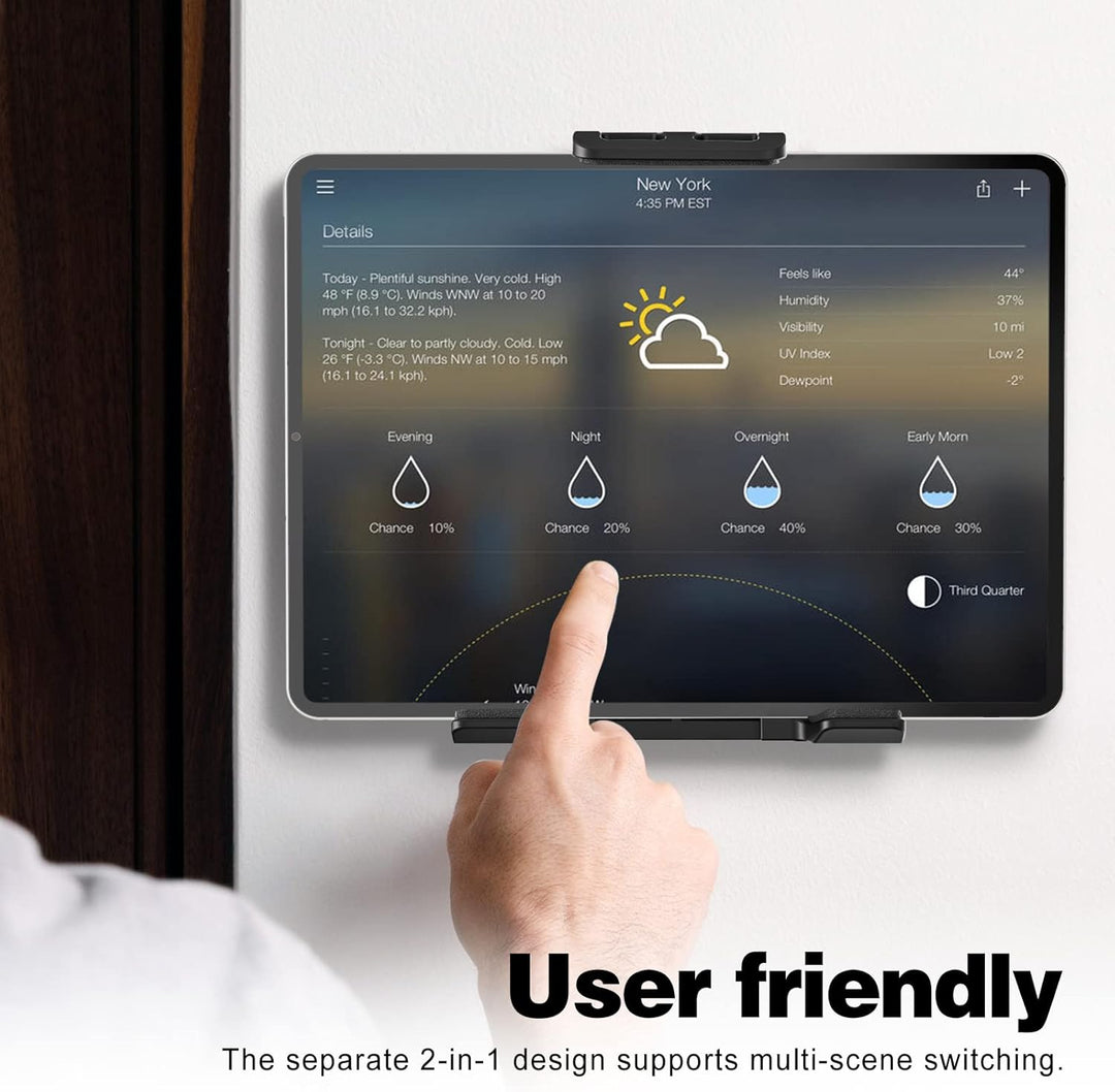 Padwa Lifestyle 360° Drehbare Tablet-Wandhalterung mit Ladestelle – Universal für 4,7"-11" Tablet/Sm