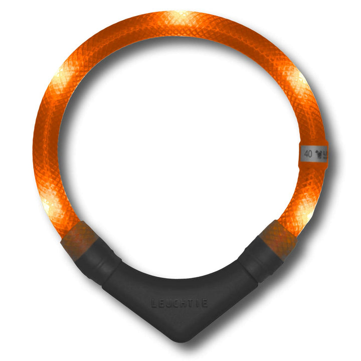 LEUCHTIE® Leuchthalsband Plus Sunset-orange Grösse 45 I LED Halsband für Hunde I 100 h Leuchtdauer I
