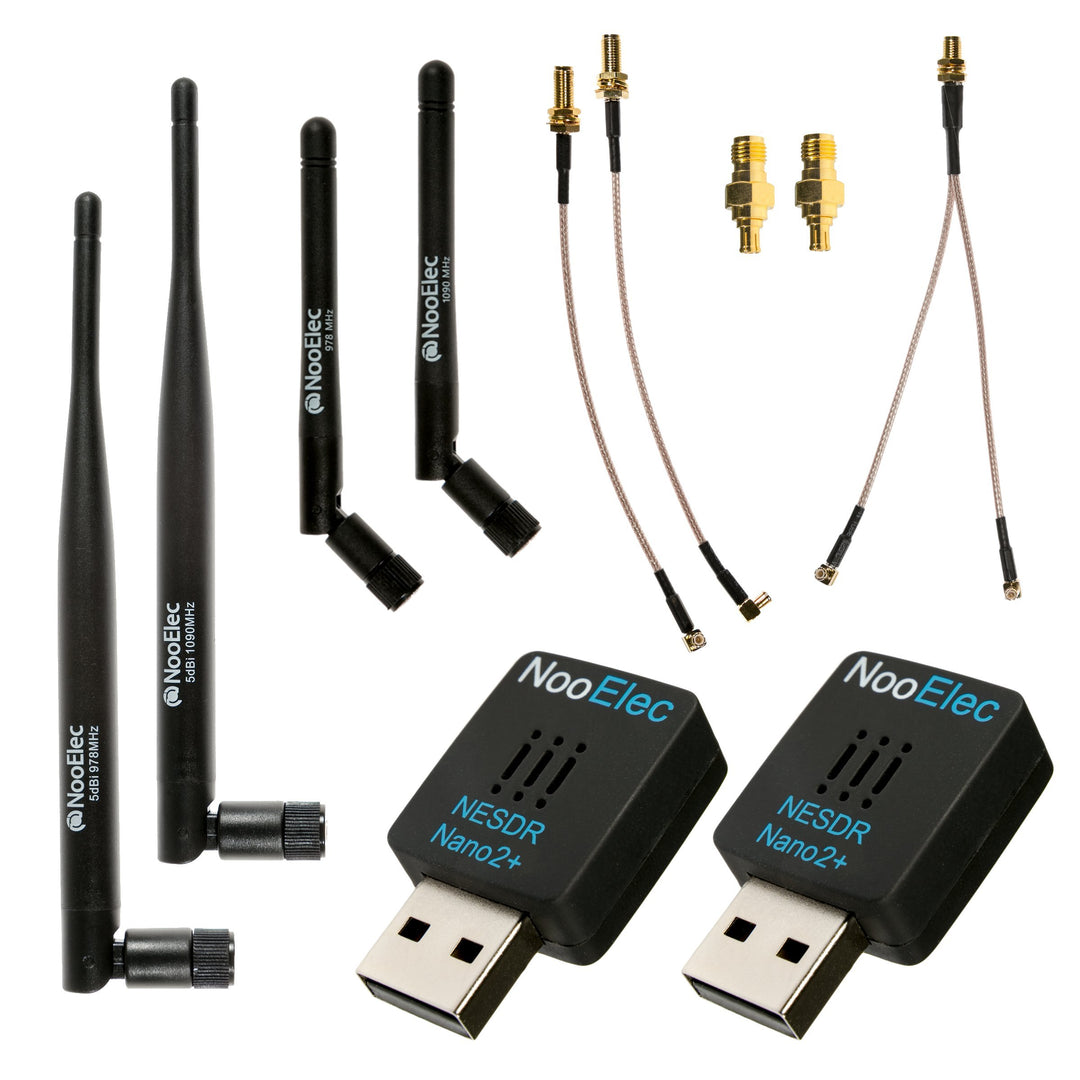 Nooelec Dual-Band NESDR Nano 2+ ADS-B (978 MHz UAT & 1090 MHz 1090ES) Bundle für Stratux™, Avare, Fo