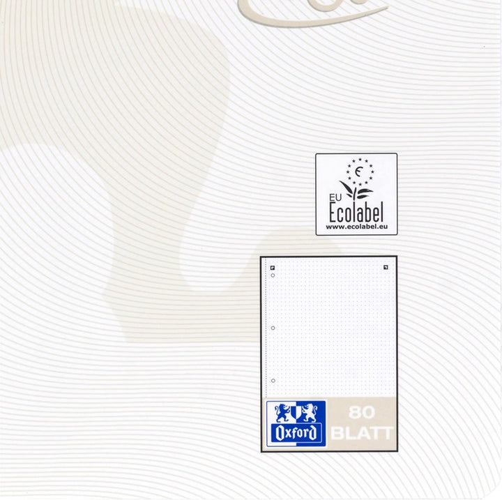 Oxford Touch Collegeblock A4 punktkariert/dotted, 80 Blatt, lichtgrau, 10 Stück Single, Single