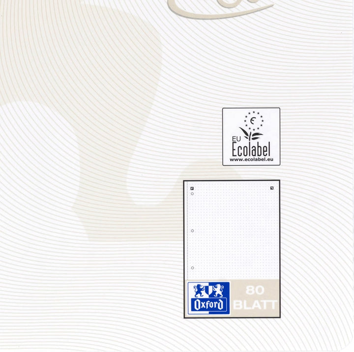Oxford Touch Collegeblock A4 punktkariert/dotted, 160 Seiten, lichtgrau, 3 Stück Single, Single