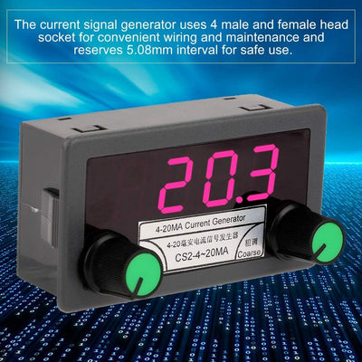 Stromsignal Generator 4-20mA DC 7-30V Digitalstrom Analog Signalgenerator Grob- / Feinabstimmung Kon