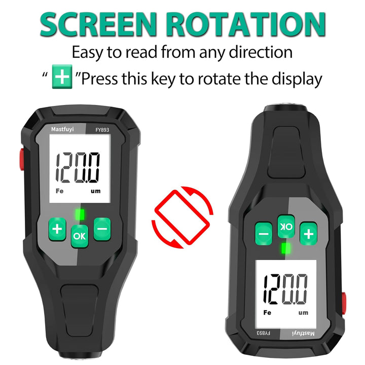 Lackschichtdickenmessgerät, Lackdickenmessgerät, Digital Car Coating Depth Gauge Tester mit Resol 0.