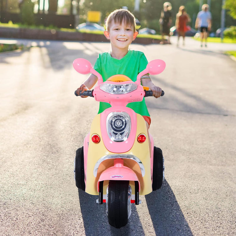 HOMCOM Elektro Kindermotorrad Elektromotorrad Kinderelektroauto Kinderfahrzeug Dreirad, 6V, Metall+P