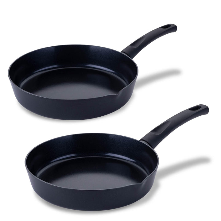FACKELMANN Pfannenset Highrise 2-tlg Ø 24/28 cm – Antihaft-Bratpfannen aus recyceltem Aluminium, PFA