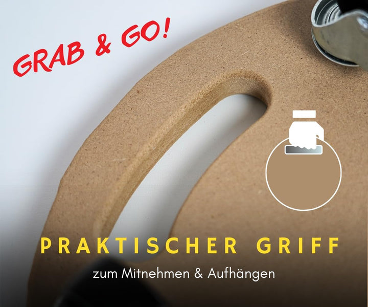 PROREGAL Profi Transportroller Hercules 30x30 cm Rund Schwerlast bis 100 kg mit 4 Gummirollen & Grif