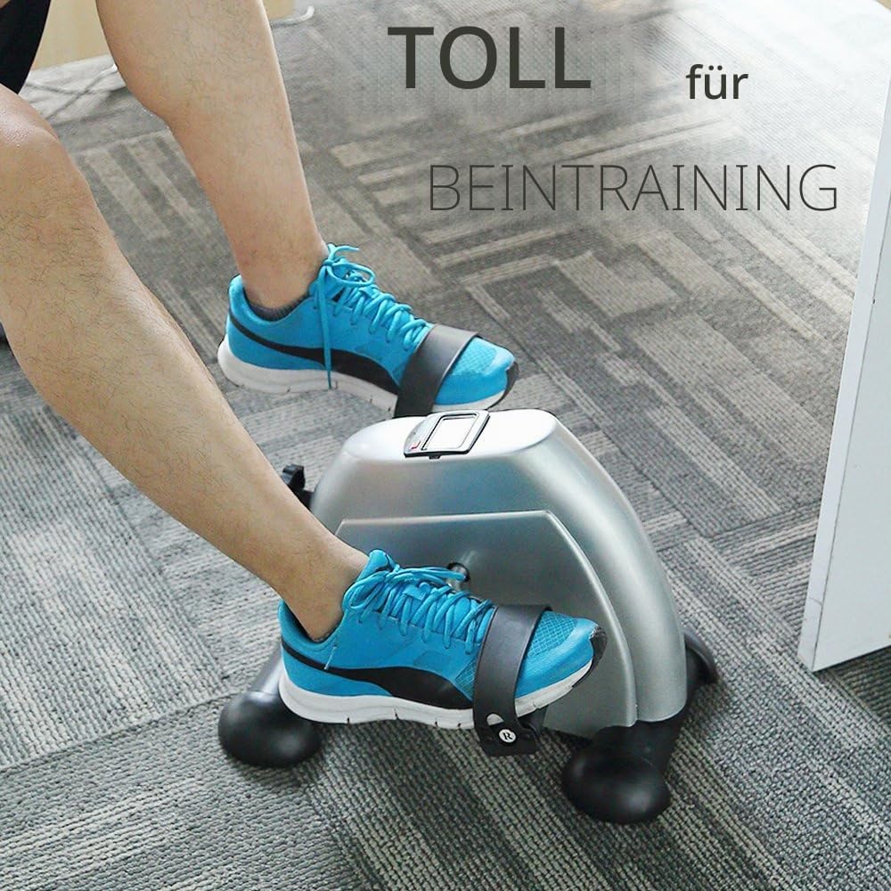 Minibike Heimtrainer Bewegungstrainer Pedaltrainer Trainingsgerät Fitnessgerät mit LCD-Monitor Einst