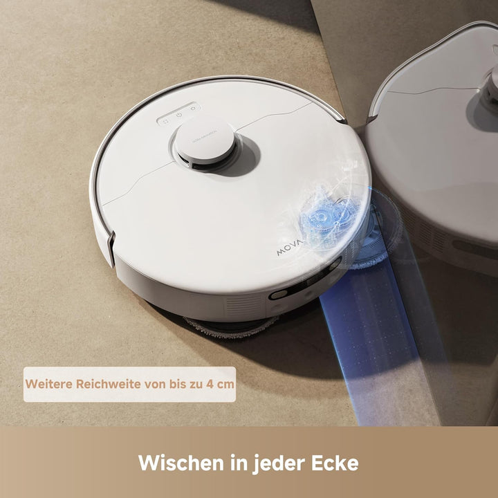 Mova P50 Ultra Saugroboter mit flexiblem Wischmopp, 19.000 Pa Saugkraft, Ecken- und Kantenreinigung,