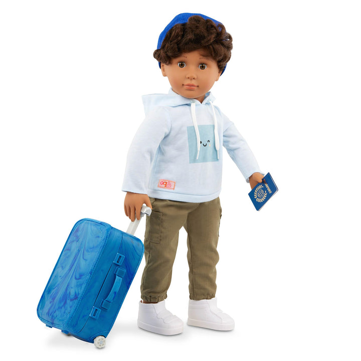Our Generation – Milo – 46 cm Junge Puppe – Lebensechte haselnussbraune Augen & lockiges braunes Haa