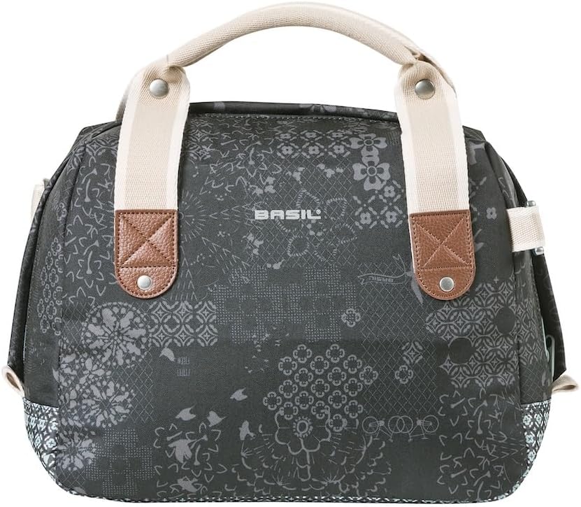Basil Unisex – Erwachsene Bohème Lenkertasche, Schwarz, 8 Liter, 38 cm x 16 cm x 38 cm