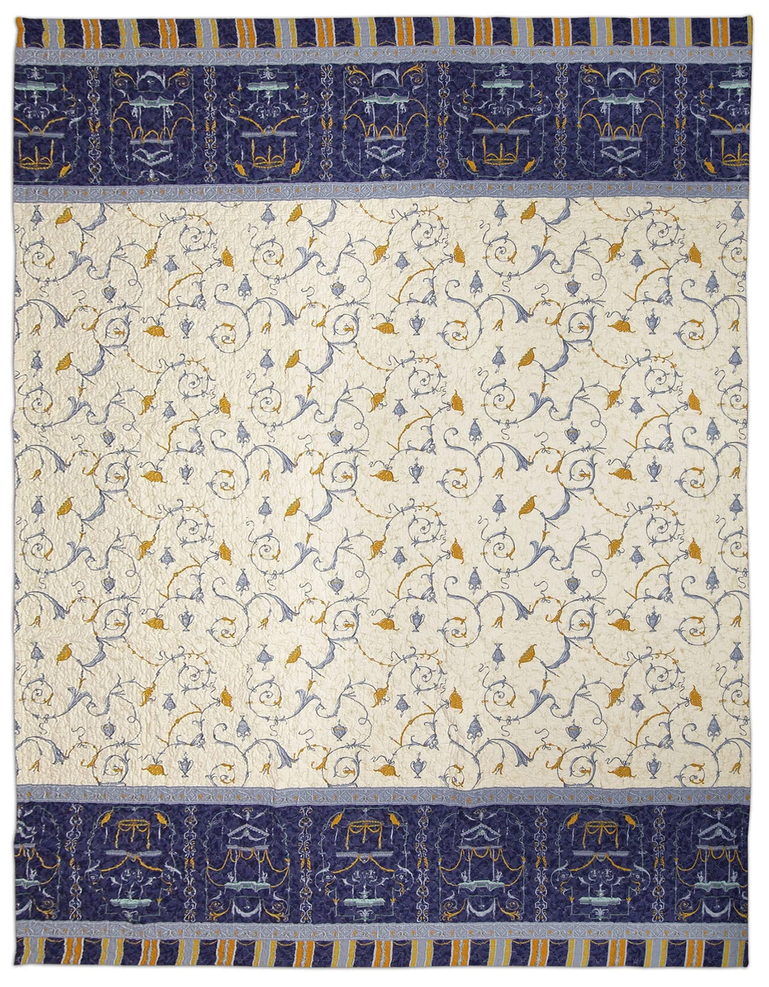 Bassetti OPLONTIS Tagesdecke, 100 57 Fäden pro cm² /Füllung: 100% Reiner Baumwolle, Blau, 265x255 cm