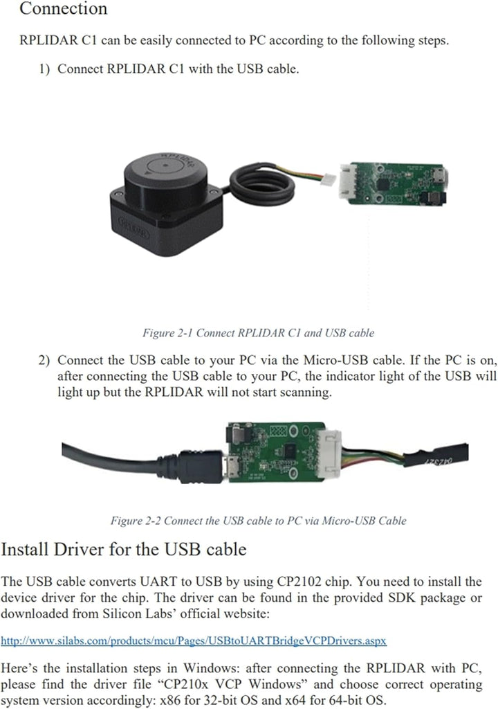 WayPonDEV RPLIDAR C1M1 360 Grad 2D Lidar Sensor, 12 Meter Scanning Radius Ranging Module Kit, SLAM R
